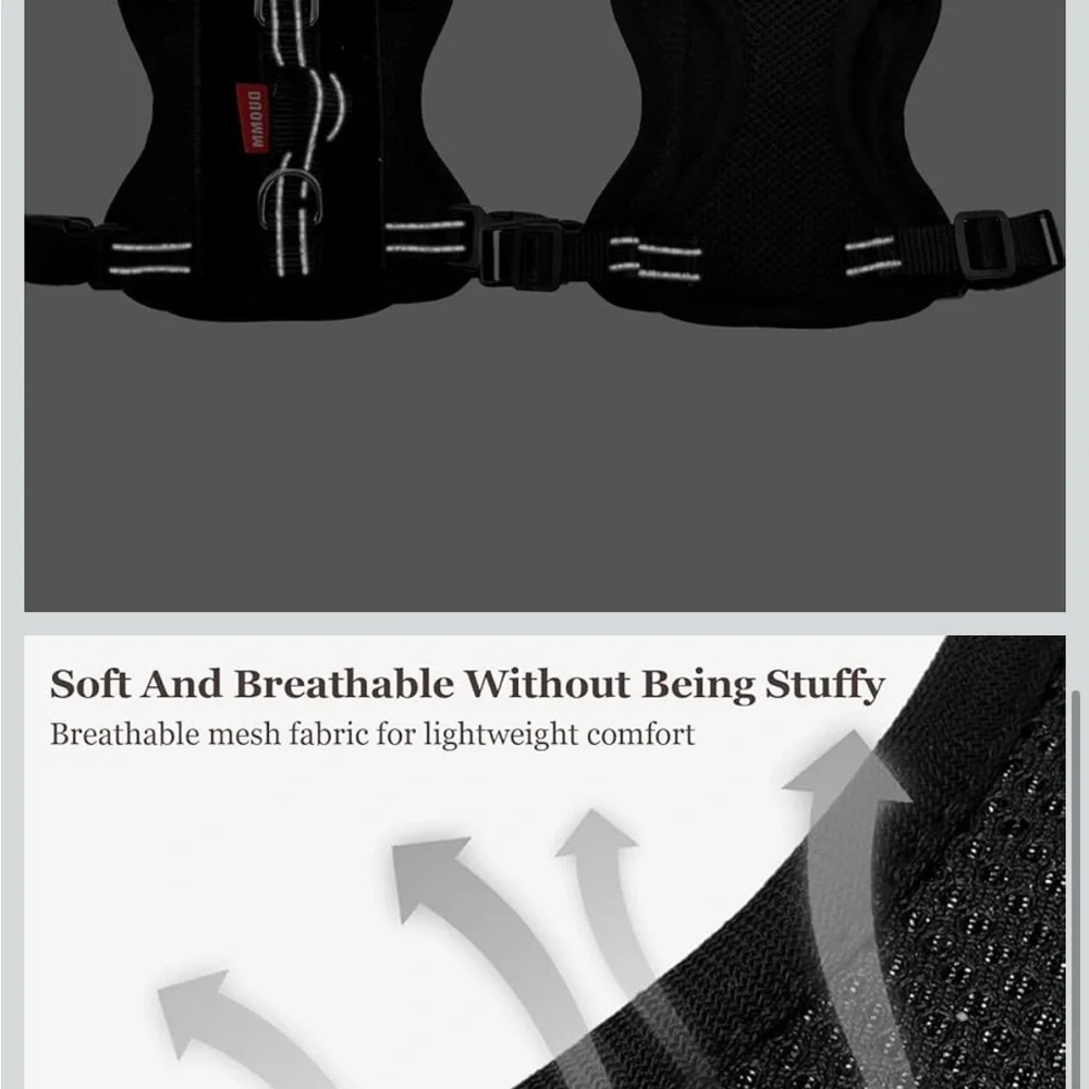 Black Dog or Cat Harness with removable Best Friend Patches